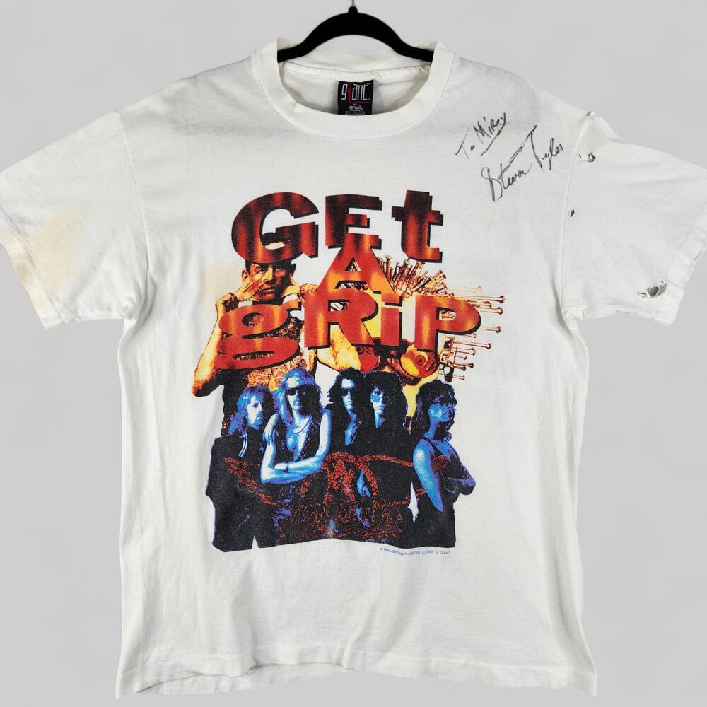 Vintage Aerosmith Shirt Mens Extra Large Get A Grip 1993 Giant USA Signed 90s